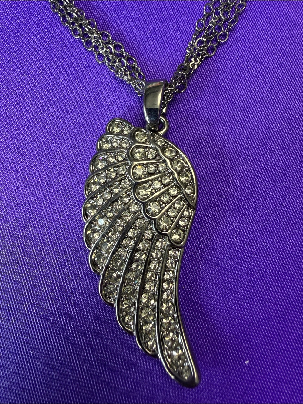 Park Lane Journey Angel Wing Crystal Necklace NWT Retired $127
